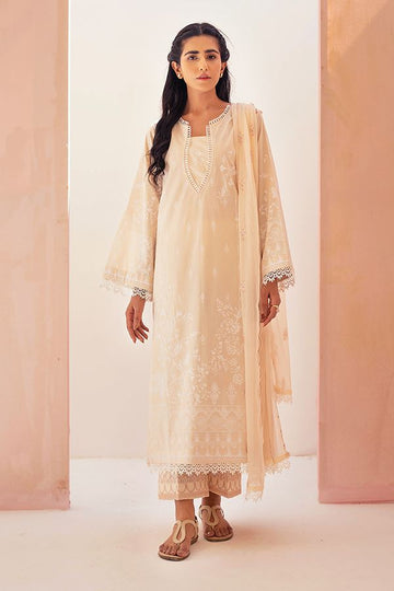Zellbury Karry Beige Eid Lawn 2022 Online Shopping